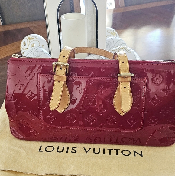 Louis Vuitton Red and Tan Handbag - Picture 2 of 14